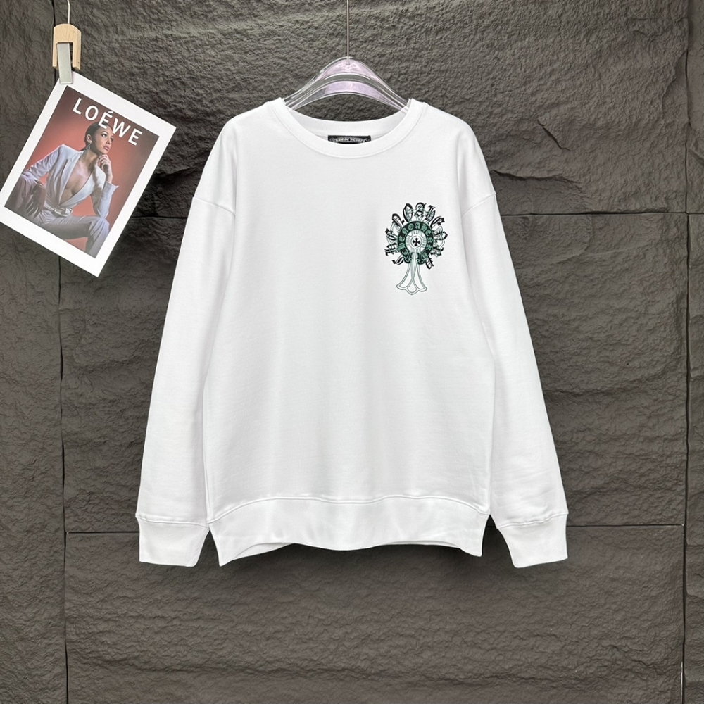Chrome Hearts new horseshoe rune logo couple round neck sweatshirt
